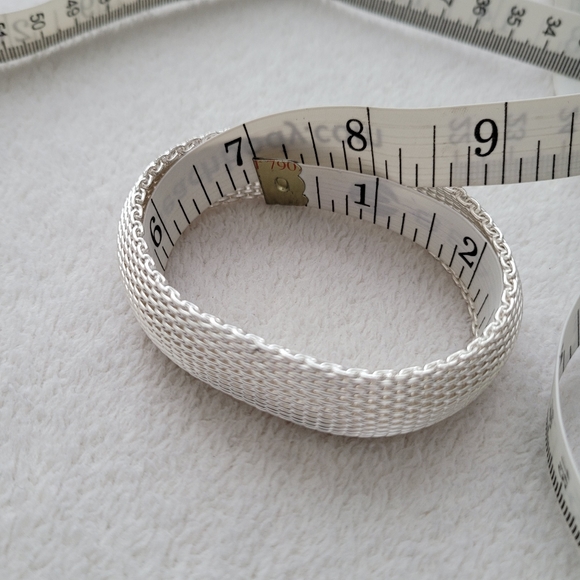 Mesh Bracelet Flexible Wide Silver Tone Bangle | Somerset Replica EUC - Picture 6 of 16